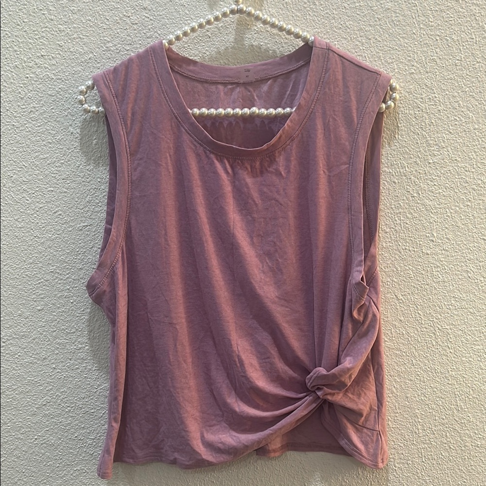 Sleeveless Twist-Front Tank Top - Mauve